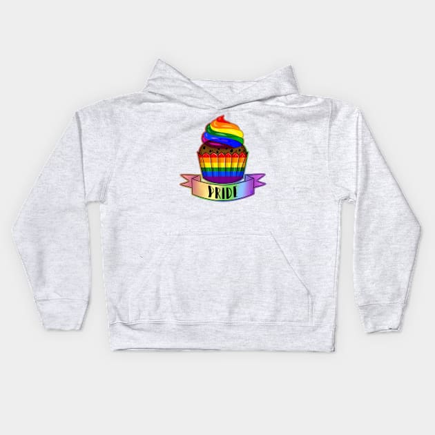 Rainbow Cupcake Kids Hoodie by Little Vimpress